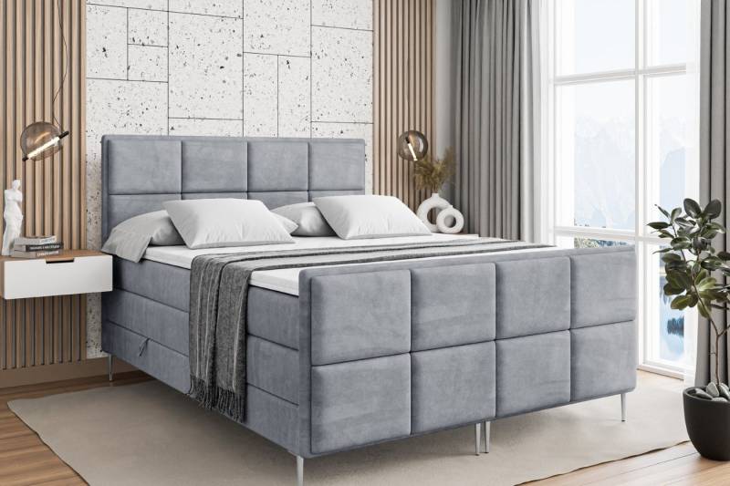 ALTDECOR Boxspringbett NOVA-F-Z KING (Multipocket-Matratze H4, H3 Matratze Bonellfederung, Topper, Kopfteil) von ALTDECOR