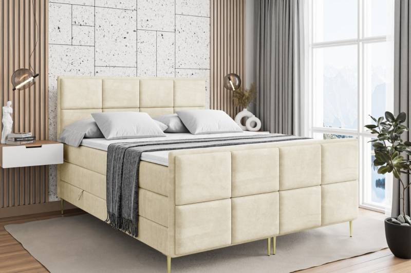 ALTDECOR Boxspringbett NOVA-F-Z KING (Multipocket-Matratze H4, H3 Matratze Bonellfederung, Topper, Kopfteil) von ALTDECOR