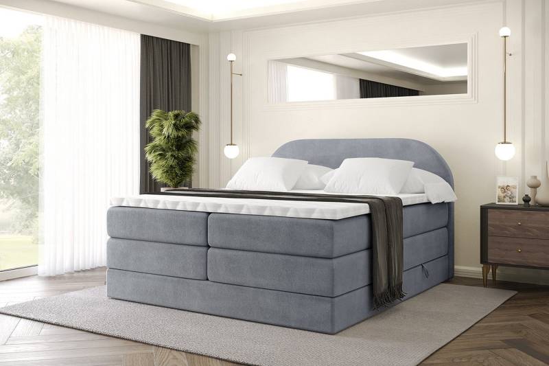 ALTDECOR Boxspringbett NOX KING (Multipocket-Matratze H4, H3 Matratze Bonellfederung, Topper, Kopfteil) von ALTDECOR