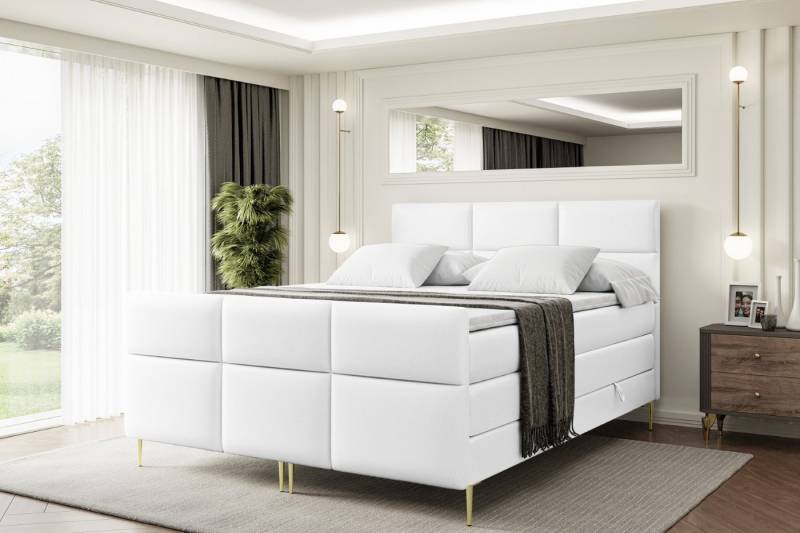 ALTDECOR Boxspringbett OHIO-F-Z KING (Multipocket-Matratze H4, H3 Matratze Bonellfederung, Topper, Kopfteil) von ALTDECOR