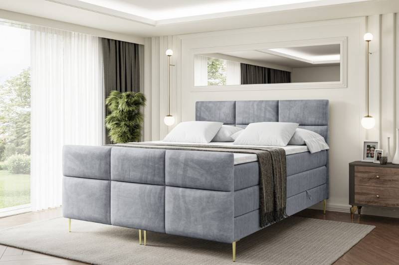 ALTDECOR Boxspringbett OHIO-F-Z KING (Multipocket-Matratze H4, H3 Matratze Bonellfederung, Topper, Kopfteil) von ALTDECOR