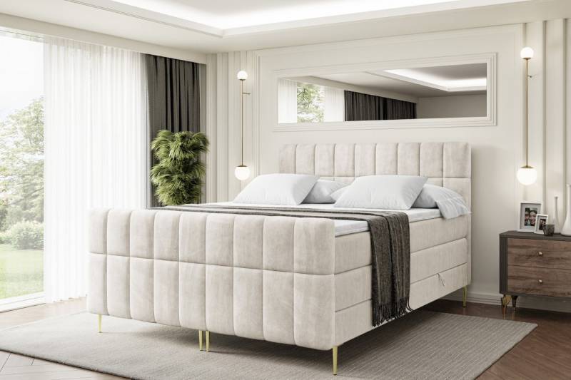 ALTDECOR Boxspringbett OHIO-F-Z KING (Multipocket-Matratze H4, H3 Matratze Bonellfederung, Topper, Kopfteil) von ALTDECOR