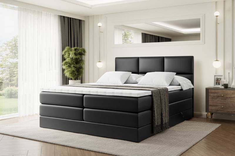 ALTDECOR Boxspringbett OHIO KING (Multipocket-Matratze H4 und H3 Matratze Bonellfederung Topper Kopfteil) von ALTDECOR