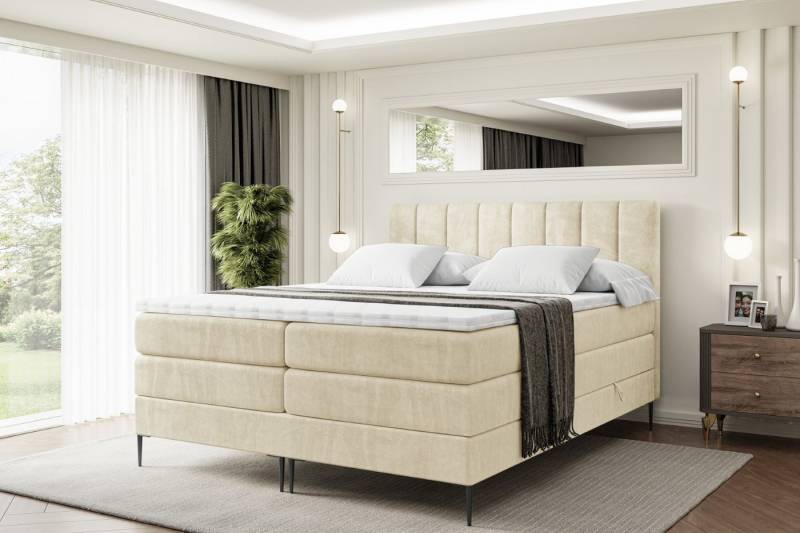 ALTDECOR Boxspringbett OTTA-F KING (Multipocket-Matratze H4, H3 Matratze Bonellfederung, Topper, Kopfteil) von ALTDECOR