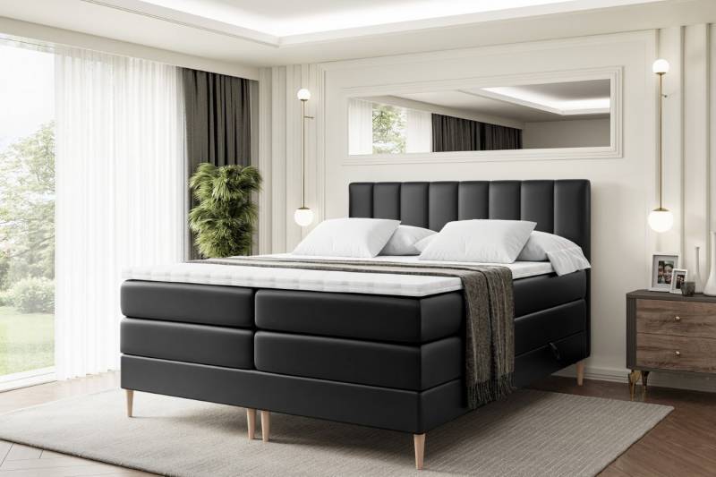 ALTDECOR Boxspringbett OTTA-F KING (Multipocket-Matratze H4, H3 Matratze Bonellfederung, Topper, Kopfteil) von ALTDECOR