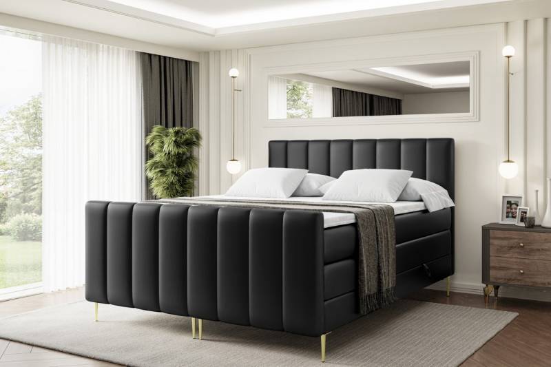 ALTDECOR Boxspringbett OTTA-F-Z KING (Multipocket-Matratze H4, H3 Matratze Bonellfederung, Topper, Kopfteil) von ALTDECOR