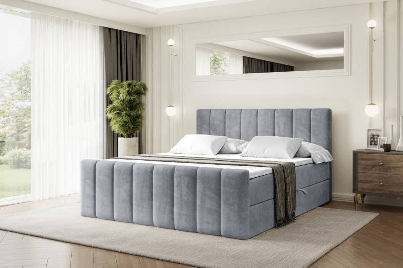 ALTDECOR Boxbett OTTA-Z (Multipocket-Matratze H4, H3 Matratze Bonellfederung, Topper, Kopfteil), Doppelbett mit Fußteil von ALTDECOR