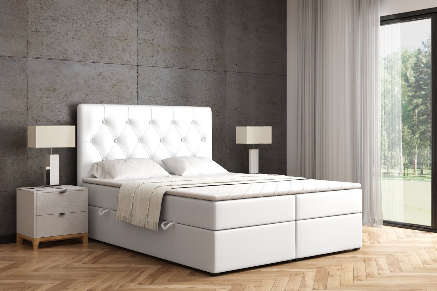 ALTDECOR Boxspringbett ROMI (Multipocket-Matratze H4. H3 Matratze Bonellfederung. Topper. Kopfteil) von ALTDECOR