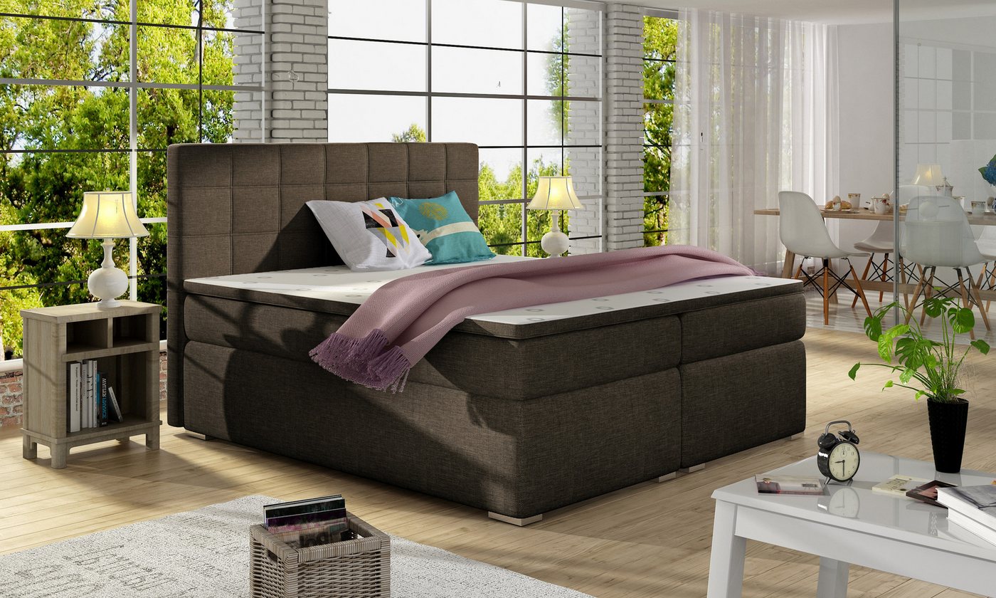 ALTDECOR Boxspringbett SEREN (Bettkasten, H3 Matratze Bonellfederung, Topper, Kopfteil) von ALTDECOR