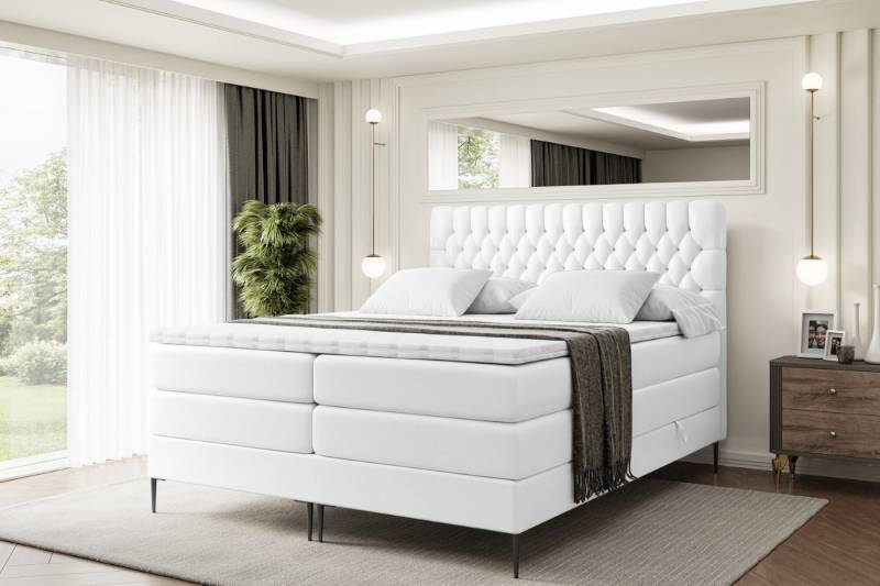 ALTDECOR Boxspringbett SERENE-F KING (Multipocket-Matratze H4, H3 Matratze Bonellfederung, Topper, Kopfteil) von ALTDECOR