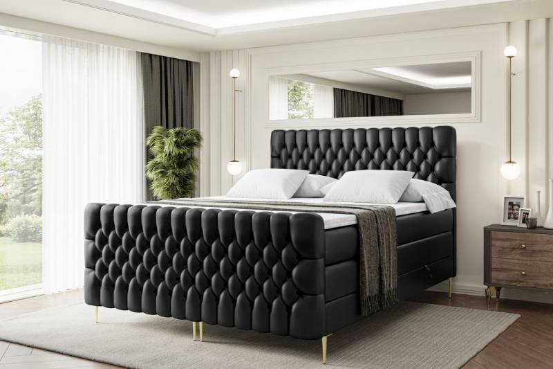 ALTDECOR Boxspringbett SERENE-F-Z KING (Multipocket-Matratze H4, H3 Matratze Bonellfederung, Topper, Kopfteil) von ALTDECOR