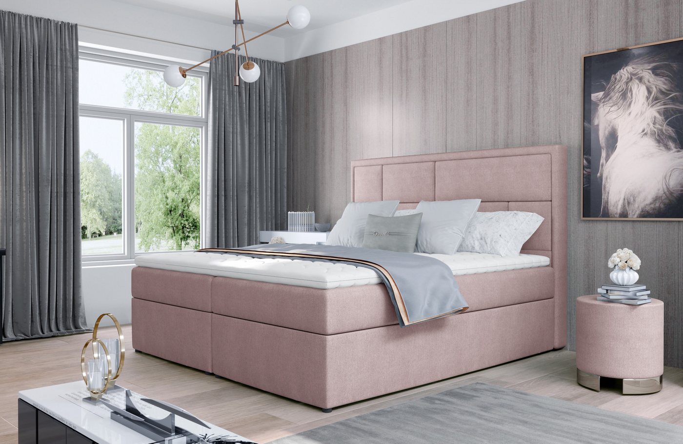 ALTDECOR Boxspringbett SOFIO (H3 Matratze Bonellfederung, Topper, Kopfteil, Bettkasten) von ALTDECOR