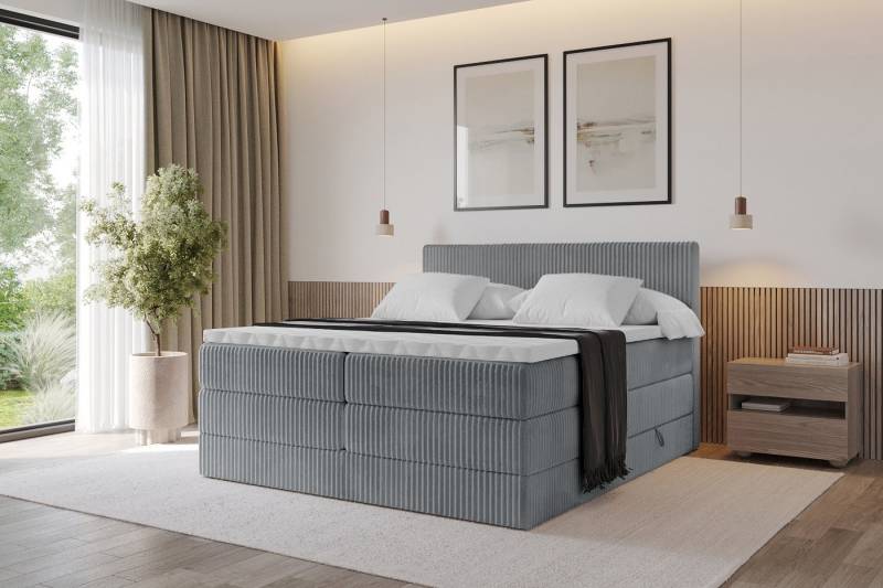 ALTDECOR Boxspringbett TOLO KING (Multipocket-Matratze H4, H3 Matratze Bonellfederung, Topper, Kopfteil) von ALTDECOR