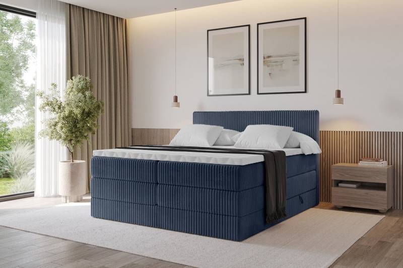 ALTDECOR Boxspringbett TOLO KING (Multipocket-Matratze H4, H3 Matratze Bonellfederung, Topper, Kopfteil) von ALTDECOR