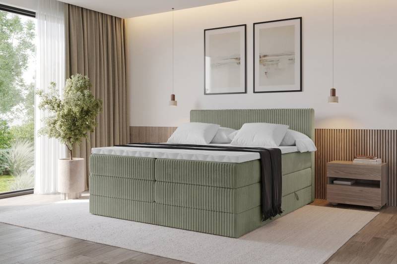 ALTDECOR Boxspringbett TOLO KING (Multipocket-Matratze H4, H3 Matratze Bonellfederung, Topper, Kopfteil) von ALTDECOR