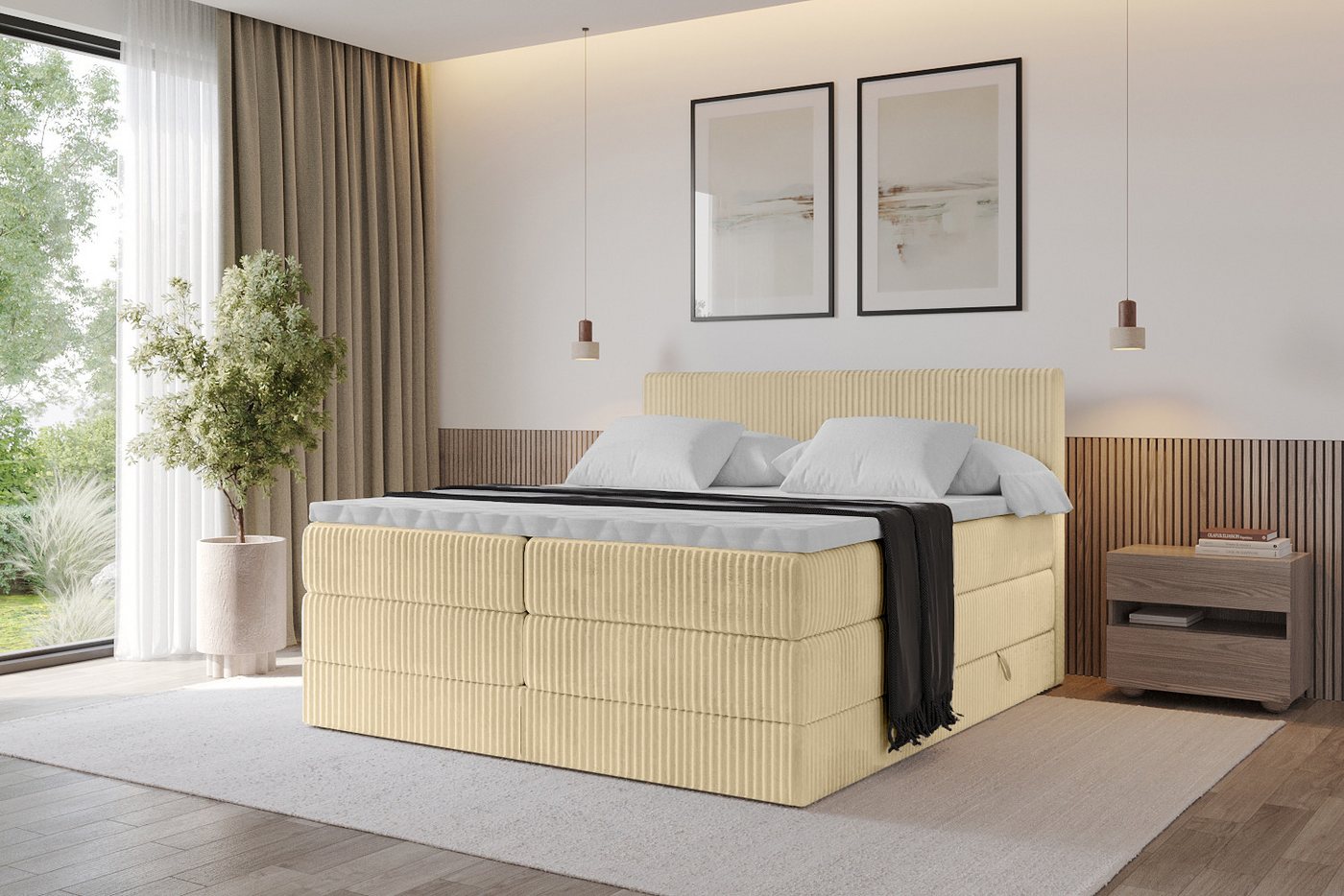 ALTDECOR Boxspringbett TOLO KING (Multipocket-Matratze H4, H3 Matratze Bonellfederung, Topper, Kopfteil) von ALTDECOR