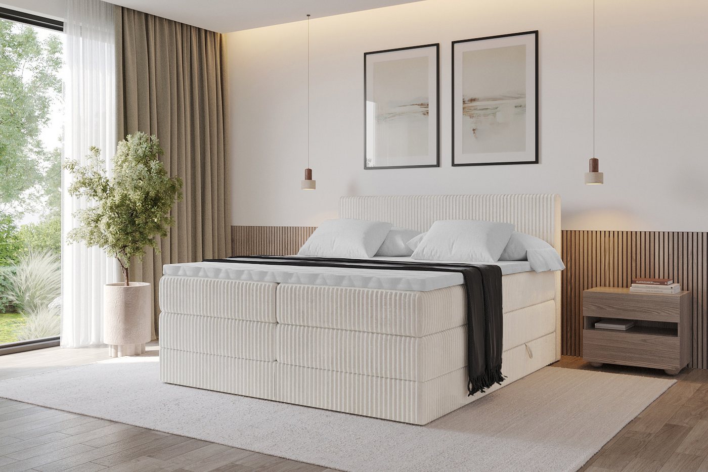 ALTDECOR Boxspringbett TOLO KING (Multipocket-Matratze H4, H3 Matratze Bonellfederung, Topper, Kopfteil) von ALTDECOR