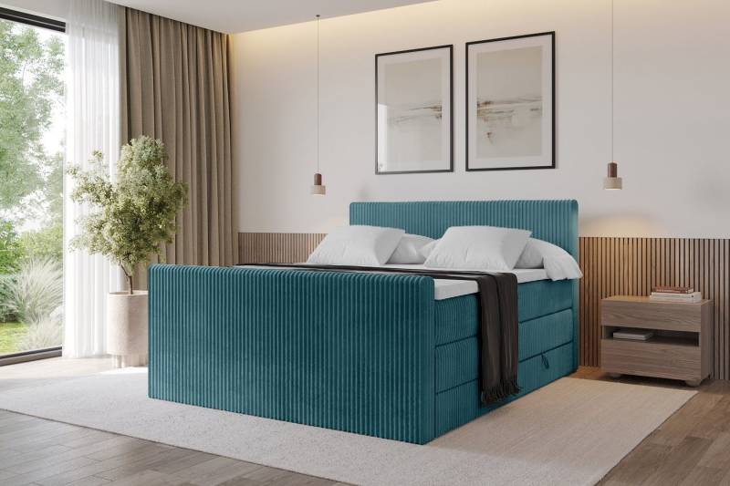 ALTDECOR Boxspringbett TOLO-Z KING (Multipocket-Matratze H4, H3 Matratze Bonellfederung, Topper, Kopfteil), Doppelbett mit Fußteil von ALTDECOR