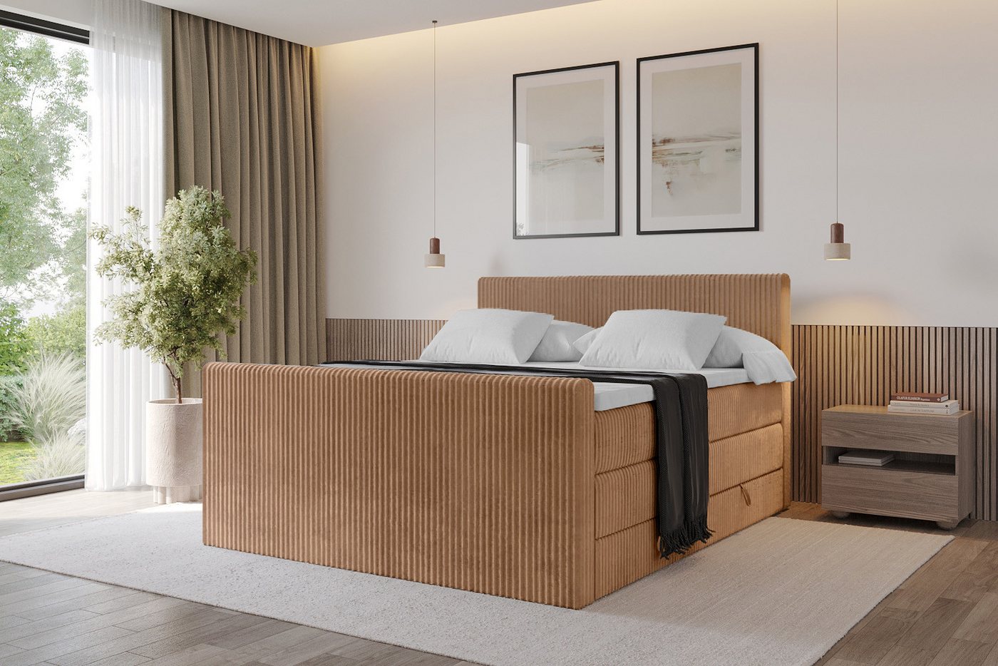 ALTDECOR Boxspringbett TOLO-Z KING (Multipocket-Matratze H4, H3 Matratze Bonellfederung, Topper, Kopfteil), Doppelbett mit Fußteil von ALTDECOR