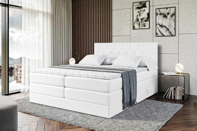 ALTDECOR Boxspringbett VELANTO-BZ KING (mit Matratze und Lattenrost Topper Polsterbett mit Bettkasten Boxbett), H4 Multipocket, H3 Bonellfederung, Doppelbett Springboxbett von ALTDECOR
