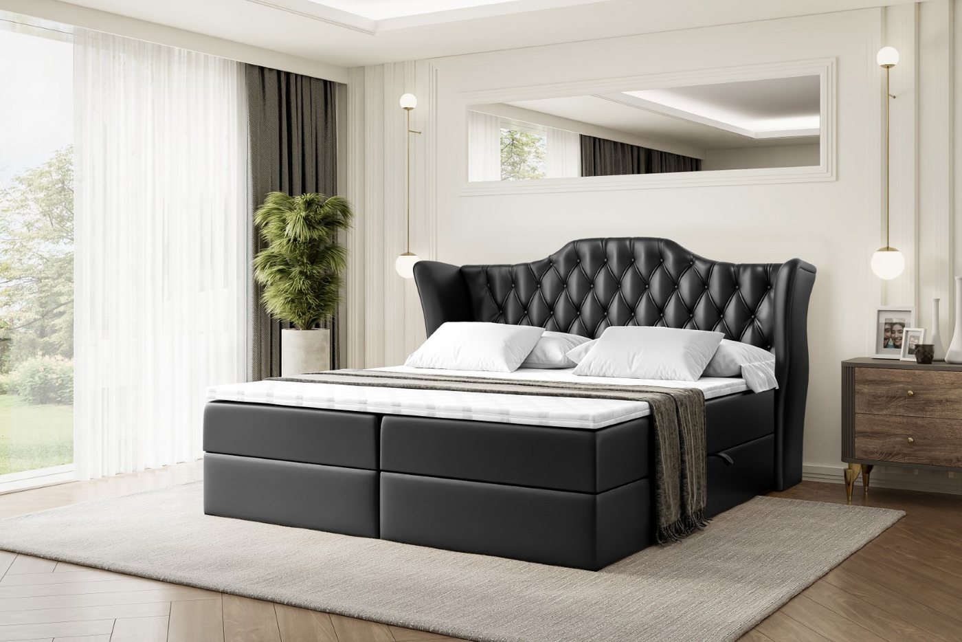 ALTDECOR Boxbett VILA (Multipocket-Matratze H4, H3 Matratze Bonellfederung, Topper, Kopfteil) von ALTDECOR