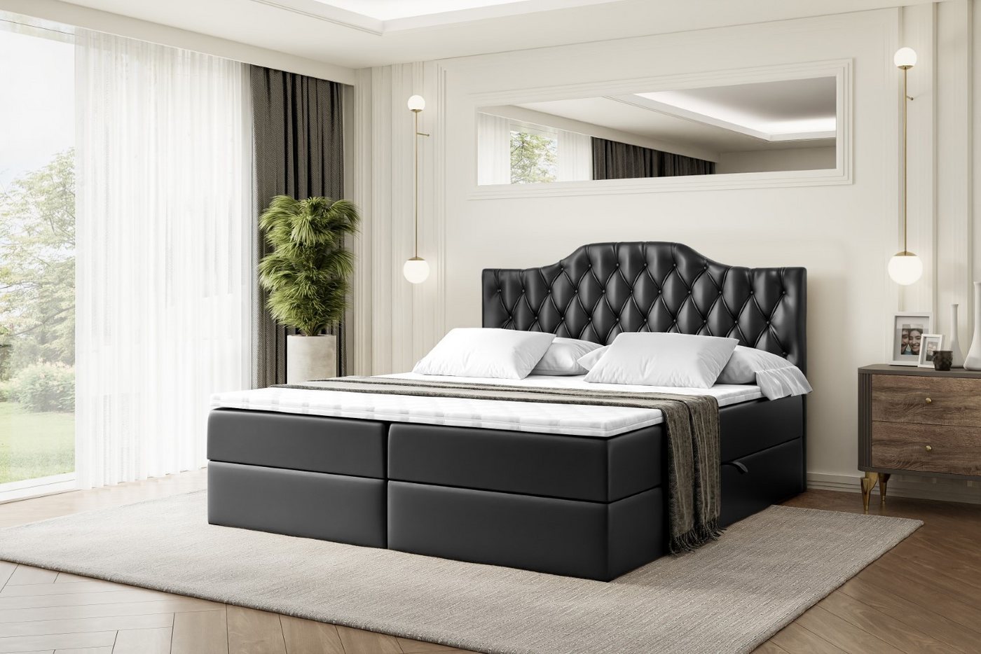ALTDECOR Boxbett VILA-1 (Multipocket-Matratze H4, H3 Matratze Bonellfederung, Topper, Kopfteil) von ALTDECOR