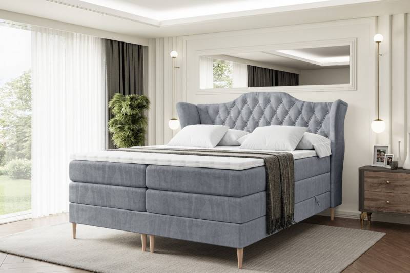ALTDECOR Boxspringbett VILA-F KING (Multipocket-Matratze H4, H3 Matratze Bonellfederung, Topper, Kopfteil) von ALTDECOR