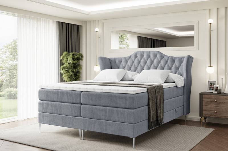 ALTDECOR Boxspringbett VILA-F KING (Multipocket-Matratze H4, H3 Matratze Bonellfederung, Topper, Kopfteil) von ALTDECOR