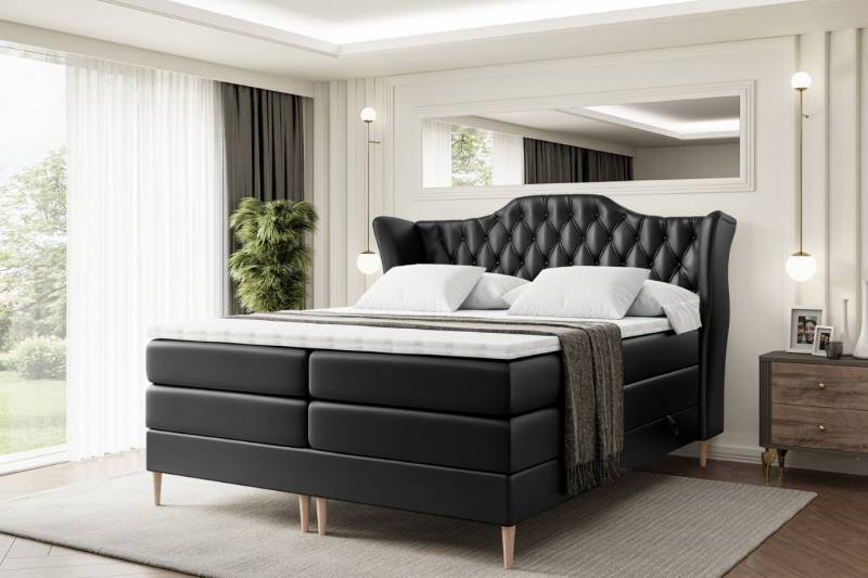ALTDECOR Boxspringbett VILA-F KING (Multipocket-Matratze H4, H3 Matratze Bonellfederung, Topper, Kopfteil) von ALTDECOR