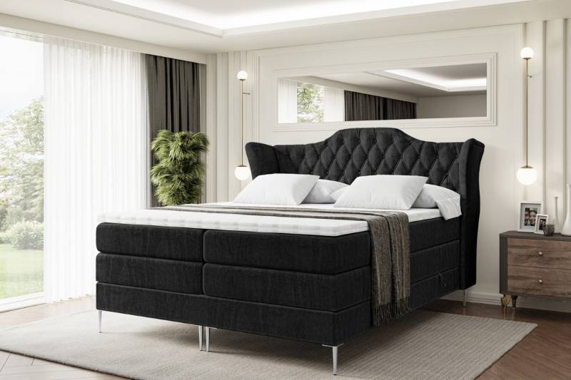 ALTDECOR Boxspringbett VILA-F KING (Multipocket-Matratze H4, H3 Matratze Bonellfederung, Topper, Kopfteil) von ALTDECOR