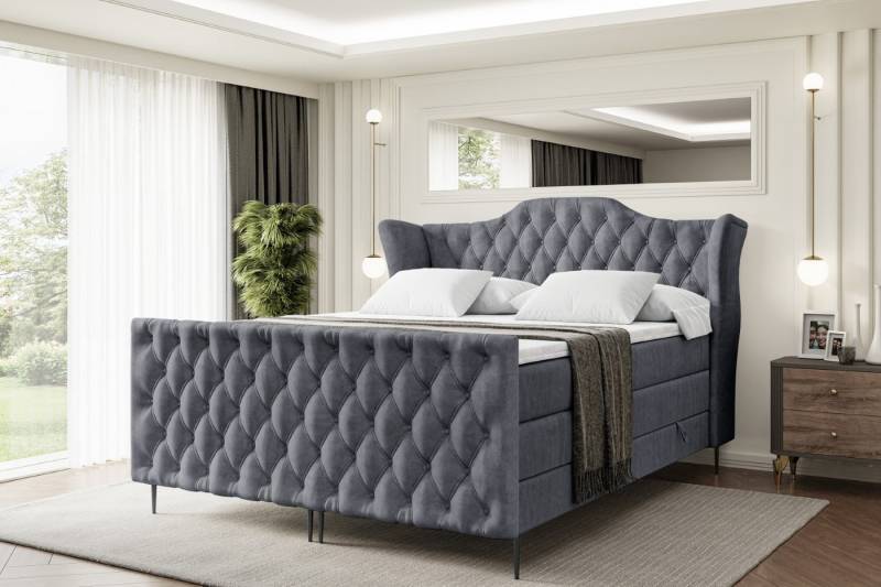 ALTDECOR Boxspringbett VILA-F-Z KING (Multipocket-Matratze H4, H3 Matratze Bonellfederung, Topper, Kopfteil) von ALTDECOR