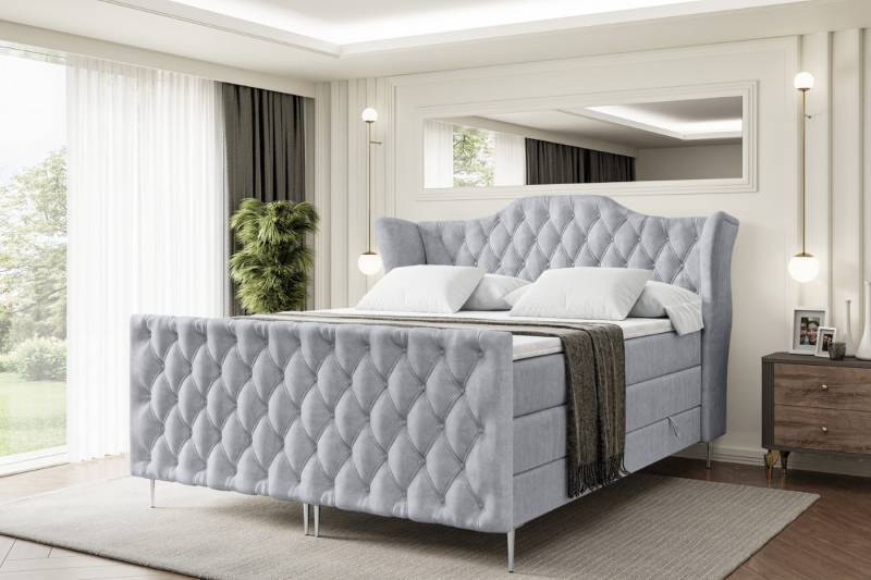 ALTDECOR Boxspringbett VILA-F-Z KING (Multipocket-Matratze H4, H3 Matratze Bonellfederung, Topper, Kopfteil) von ALTDECOR