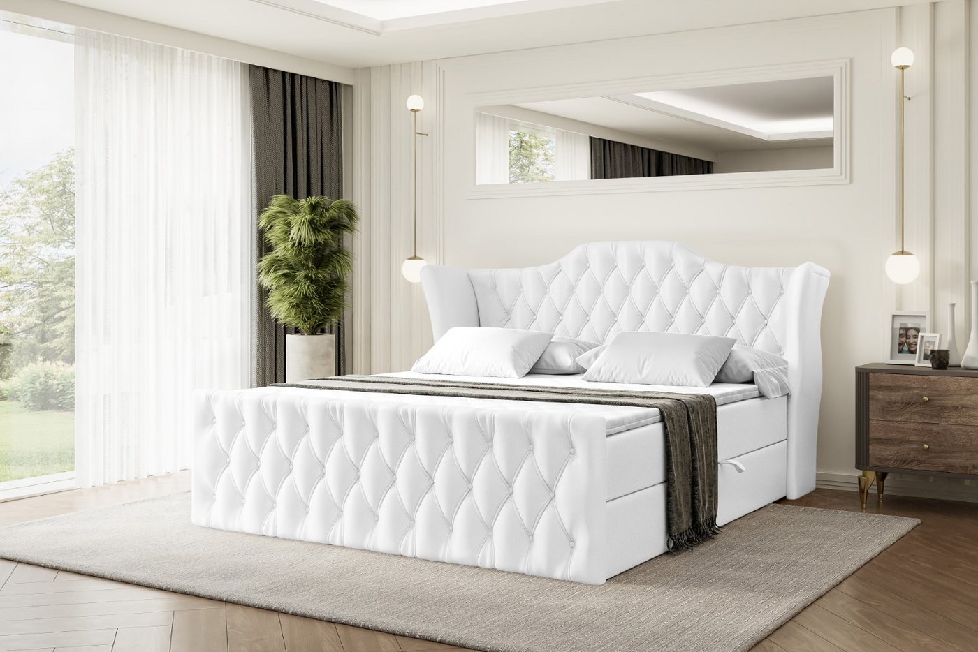 ALTDECOR Boxbett VILA-Z (Multipocket-Matratze H4, H3 Matratze Bonellfederung, Topper, Kopfteil) von ALTDECOR