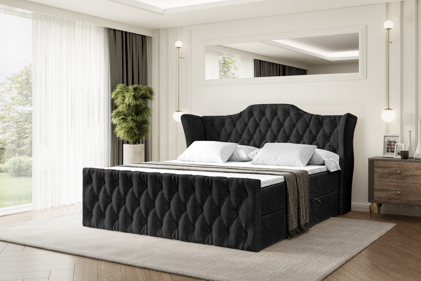 ALTDECOR Boxbett VILA-Z (Multipocket-Matratze H4, H3 Matratze Bonellfederung, Topper, Kopfteil) von ALTDECOR