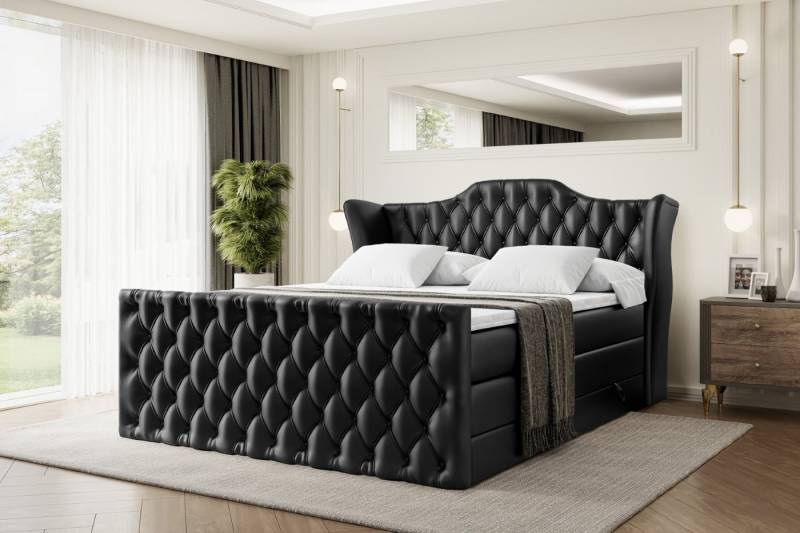 ALTDECOR Boxspringbett VILA-Z KING (Multipocket-Matratze H4, H3 Matratze Bonellfederung, Topper, Kopfteil), Doppelbett mit Fußteil von ALTDECOR