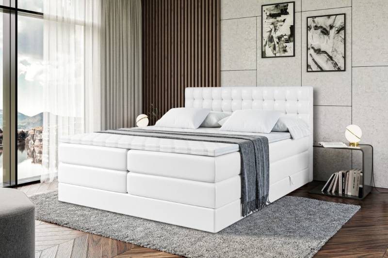 ALTDECOR Boxspringbett VIONE KING (mit Matratze und Lattenrost Topper Polsterbett mit Bettkasten Boxbett), H4 Multipocket, H3 Bonellfederung, Doppelbett Springboxbett von ALTDECOR