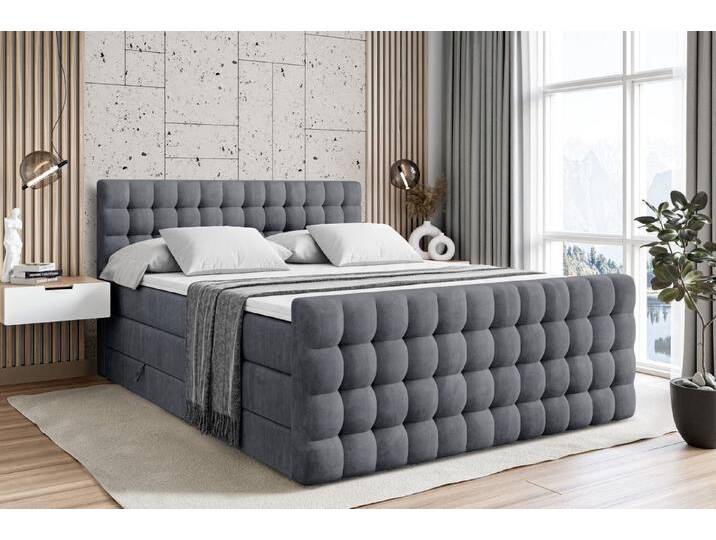 ALTDECOR Boxspringbett VIONE-Z KING (mit Matratze und Lattenrost Topper Polsterbett mit Bettkasten Boxbett), H4 Multipocket, H3 Bonellfederung, Doppelbett Springboxbett von ALTDECOR