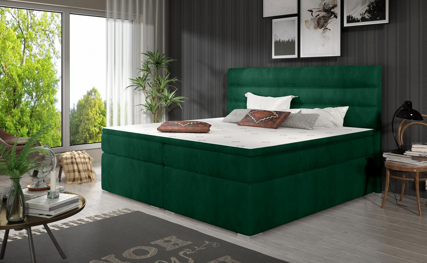 ALTDECOR Boxspringbett VIVANTA (Bettkasten, H3 Matratze Bonellfederung, Topper, Kopfteil) von ALTDECOR