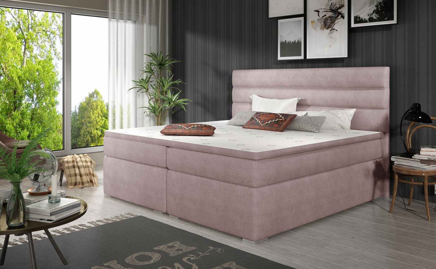 ALTDECOR Boxspringbett VIVANTA (Bettkasten, H3 Matratze Bonellfederung, Topper, Kopfteil) von ALTDECOR