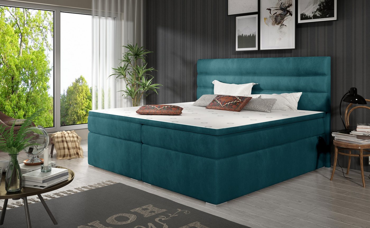 ALTDECOR Boxspringbett VIVANTA (Bettkasten, H3 Matratze Bonellfederung, Topper, Kopfteil) von ALTDECOR