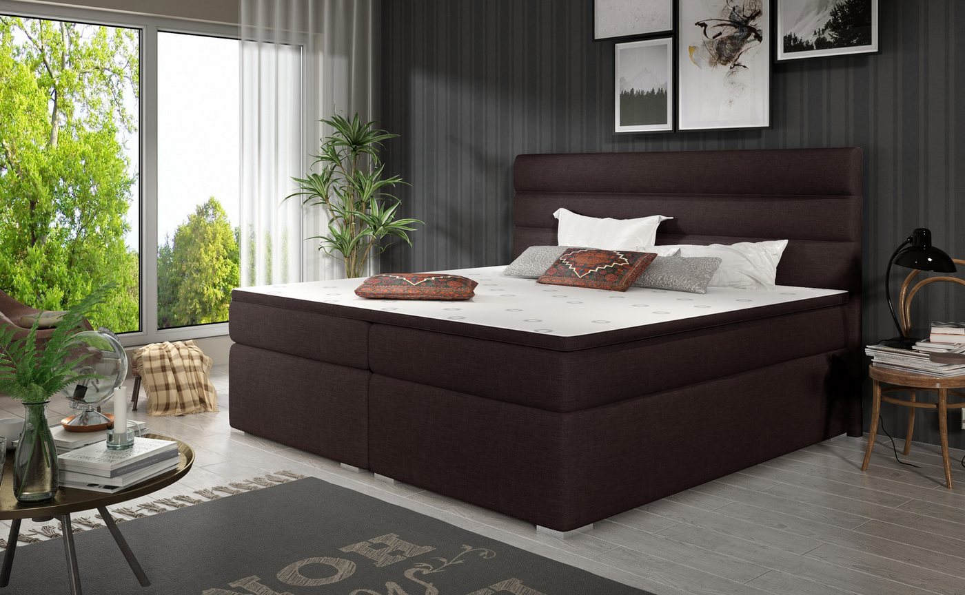 ALTDECOR Boxspringbett VIVANTA (Bettkasten, H3 Matratze Bonellfederung, Topper, Kopfteil) von ALTDECOR