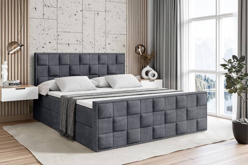 ALTDECOR Boxbett ZAFIRA (Multipocket-Matratze H4. H3 Matratze Bonellfederung. Topper. Kopfteil) von ALTDECOR