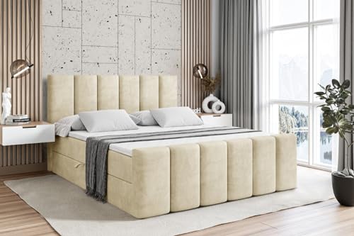 ALTDECOR Boxspringbett mit Matratze und Lattenrost, Boxbett, Topper, Fußteil, Polsterbett mit Bettkasten, Bett mit Stauraum H3-Matratze, Springboxbett - BOXI1-Z - 200x200 - Beige Monolith 04 ALTDECOR Boxspringbett mit Matratze und Lattenrost, Boxbett, Topper, Fußteil, Polsterbett mit Bettkasten, Bett mit Stauraum H3-Matratze, Springboxbett - BOXI1-Z - 200x200 - Beige Monolith 04 von ALTDECOR