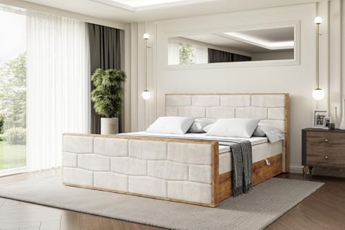 ALTDECOR Boxspringbett mit Matratze und Lattenrost, Topper, Fußteil,Polsterbett mit Bettkasten, Bett mit Stauraum H3-Matratze, Doppelbett, Boxbett - LOLLI8-Z - 140x200 - Beige Casablanca ALTDECOR Boxspringbett mit Matratze und Lattenrost, Topper, Fußteil,Polsterbett mit Bettkasten, Bett mit Stauraum H3-Matratze, Doppelbett, Boxbett - LOLLI8-Z - 140x200 - Beige Casablanca von ALTDECOR