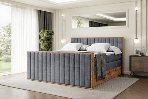 ALTDECOR Boxspringbett mit Matratze und Lattenrost, Topper, Fußteil,Polsterbett mit Bettkasten, Bett mit Stauraum H3- und H4- Matratze, Doppelbett -LOLLI4-Z KING-160x200 - Dunkelgrau Casablanca ALTDECOR Boxspringbett mit Matratze und Lattenrost, Topper, Fußteil,Polsterbett mit Bettkasten, Bett mit Stauraum H3- und H4- Matratze, Doppelbett -LOLLI4-Z KING-160x200 - Dunkelgrau Casablanca von ALTDECOR