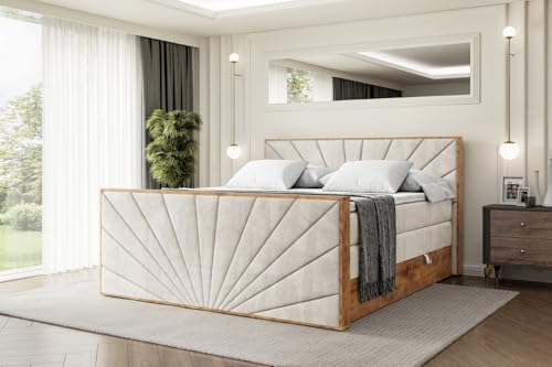 ALTDECOR Boxspringbett mit Matratze und Lattenrost, Topper, Fußteil,Polsterbett mit Bettkasten, Bett mit Stauraum H3- und H4- Matratze, Doppelbett -LOLLI6-Z KING-120x200 - Beige Casablanca ALTDECOR Boxspringbett mit Matratze und Lattenrost, Topper, Fußteil,Polsterbett mit Bettkasten, Bett mit Stauraum H3- und H4- Matratze, Doppelbett -LOLLI6-Z KING-120x200 - Beige Casablanca von ALTDECOR