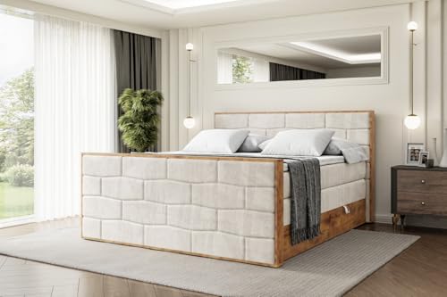 ALTDECOR Boxspringbett mit Matratze und Lattenrost, Topper, Fußteil,Polsterbett mit Bettkasten, Bett mit Stauraum H3- und H4- Matratze, Doppelbett -LOLLI8-Z KING-200x200 - Beige Casablanca ALTDECOR Boxspringbett mit Matratze und Lattenrost, Topper, Fußteil,Polsterbett mit Bettkasten, Bett mit Stauraum H3- und H4- Matratze, Doppelbett -LOLLI8-Z KING-200x200 - Beige Casablanca von ALTDECOR