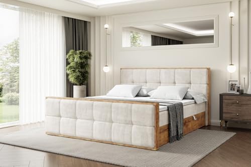ALTDECOR Boxspringbett mit Matratze und Lattenrost, Topper, Fußteil,Polsterbett mit Bettkasten, Bett mit Stauraum H4-Matratze, Doppelbett, Boxbett - LOLLI7-Z - 120x200 - Beige Casablanca ALTDECOR Boxspringbett mit Matratze und Lattenrost, Topper, Fußteil,Polsterbett mit Bettkasten, Bett mit Stauraum H4-Matratze, Doppelbett, Boxbett - LOLLI7-Z - 120x200 - Beige Casablanca von ALTDECOR