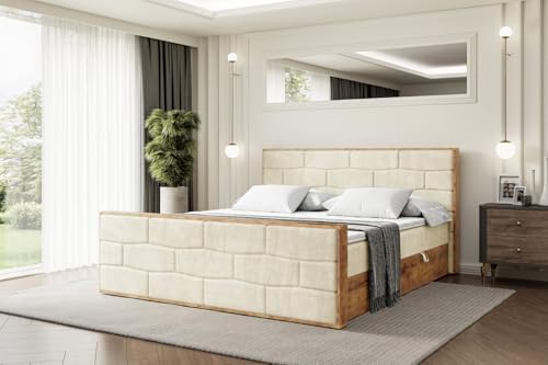 ALTDECOR Boxspringbett mit Matratze und Lattenrost, Topper, Fußteil,Polsterbett mit Bettkasten, Bett mit Stauraum H4-Matratze, Doppelbett, Boxbett - LOLLI8-Z - 120x200 - Beige Monolith ALTDECOR Boxspringbett mit Matratze und Lattenrost, Topper, Fußteil,Polsterbett mit Bettkasten, Bett mit Stauraum H4-Matratze, Doppelbett, Boxbett - LOLLI8-Z - 120x200 - Beige Monolith von ALTDECOR