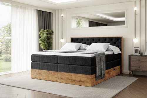 ALTDECOR Boxspringbett mit Matratze und Lattenrost, Topper, Polsterbett mit Bettkasten, Bett mit Stauraum H3- und H4- Matratze, Doppelbett, Springboxbett -LOLLI3 KING-180x200 - Schwarz Casablanca ALTDECOR Boxspringbett mit Matratze und Lattenrost, Topper, Polsterbett mit Bettkasten, Bett mit Stauraum H3- und H4- Matratze, Doppelbett, Springboxbett -LOLLI3 KING-180x200 - Schwarz Casablanca von ALTDECOR